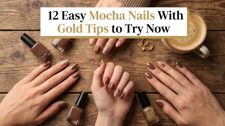 12 Easy Mocha Nails With Gold Tips to Try Now 12 Easy Mocha Nails With Gold Tips to Try Now