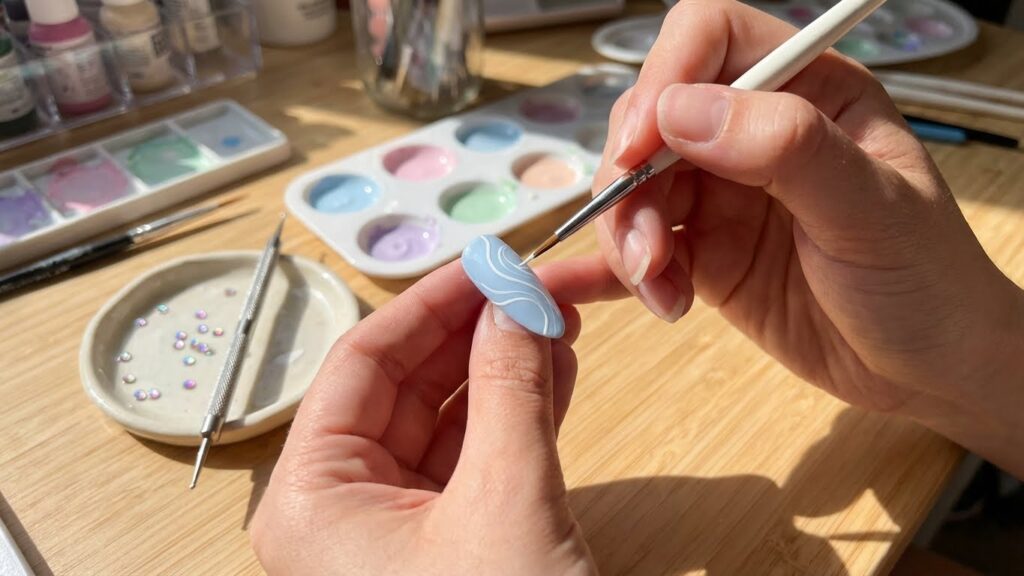 Applying Nail Polish and Decorations