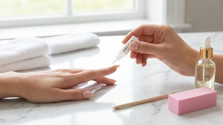 how to put on fake nail