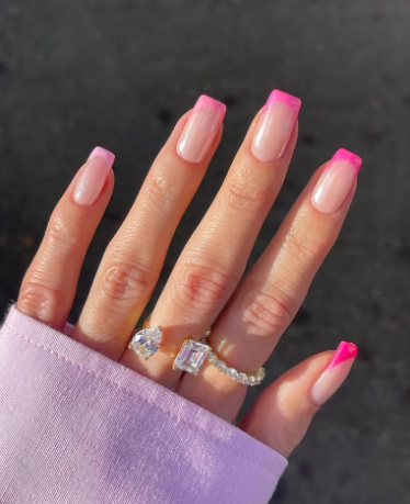 Pink Ombre French Tips
