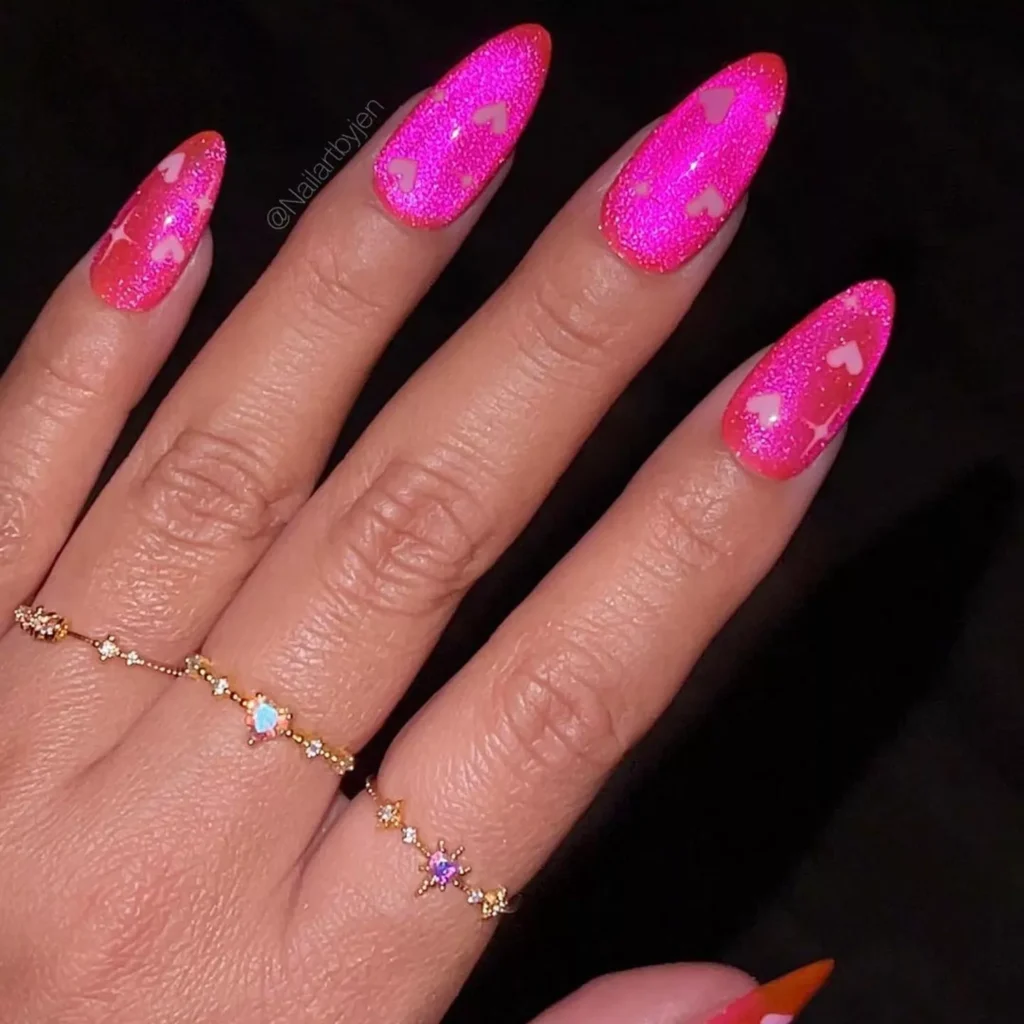 Barbie Pink Velvet Nails