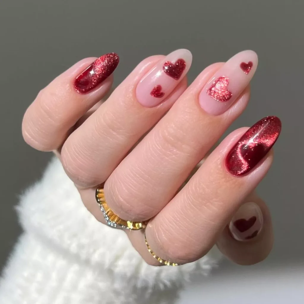 Floating Heart Nails