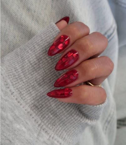 Heart Confetti Nails