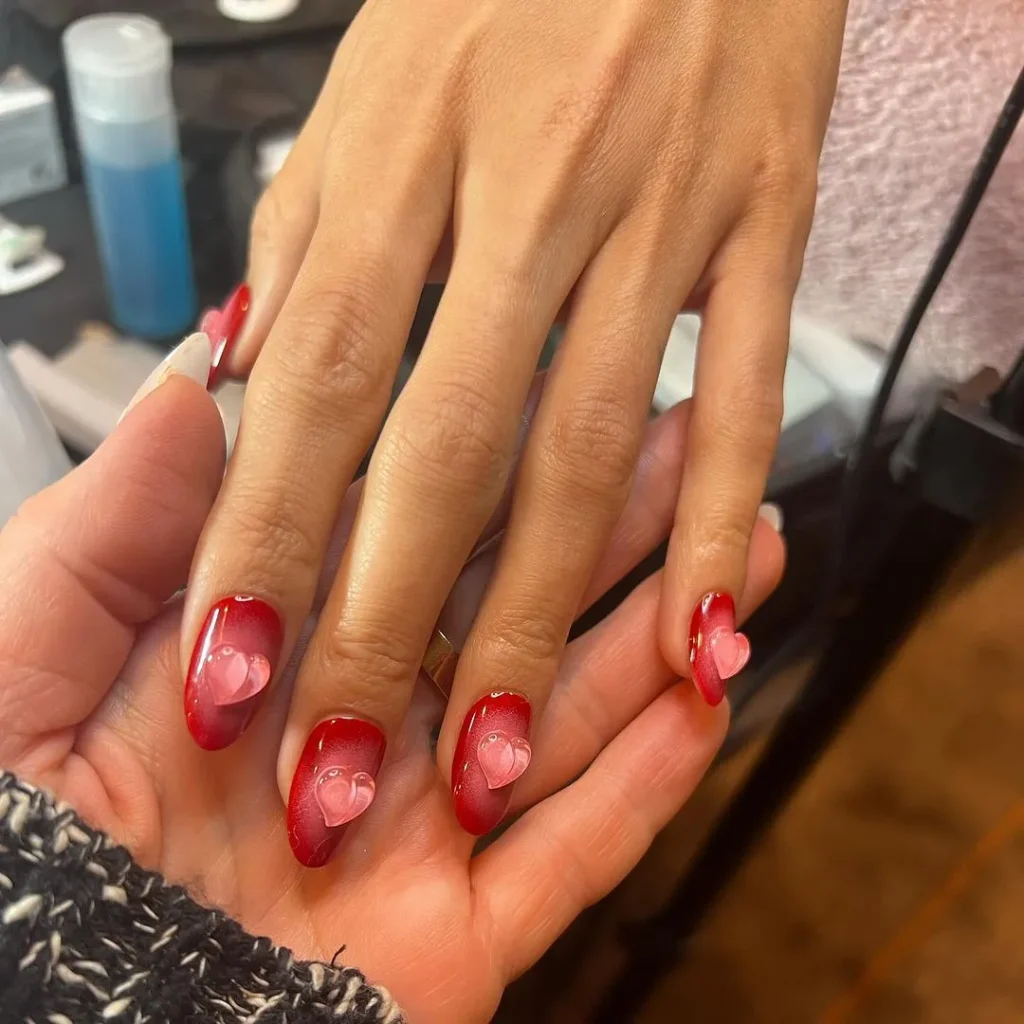  Pink & Red 3D Bubble Hearts