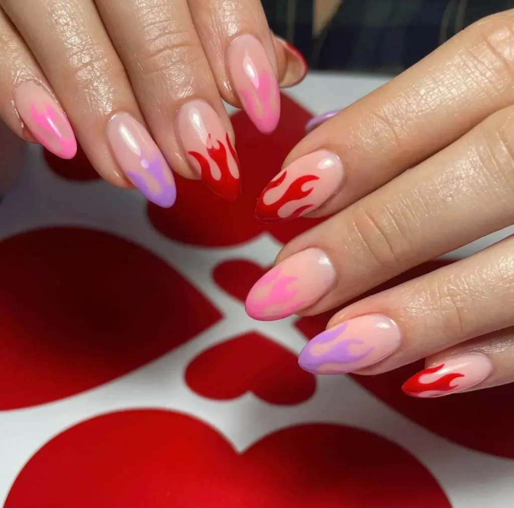  Red, Pink, and Purple Flames