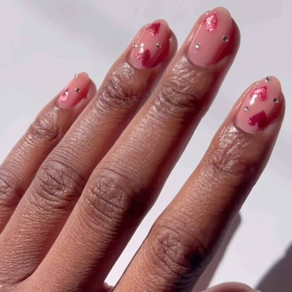 Velvet Heart Accent Nails