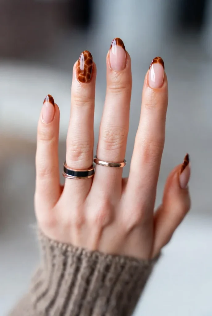 Tortoiseshell Almond Tips