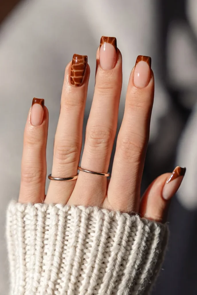 Brown Marble Wave Tips