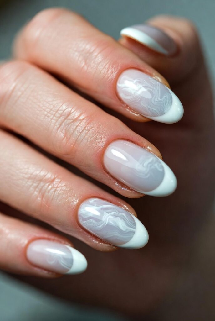 Soft Marble French Tips
