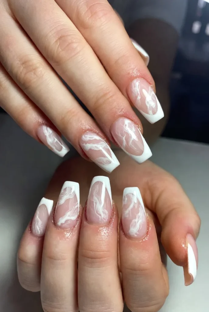 Nude Marble Swirl French