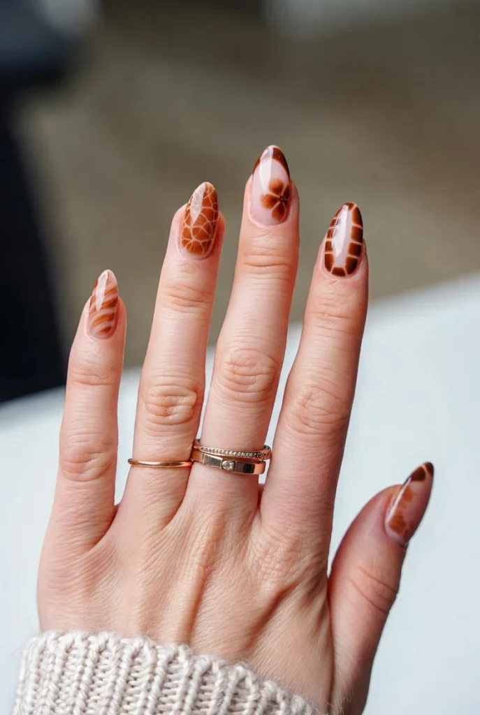 Brown Abstract Almond Art