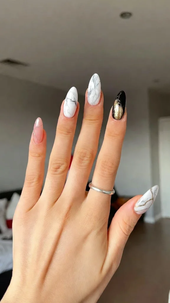  Chic Multi-Color Marble Nails