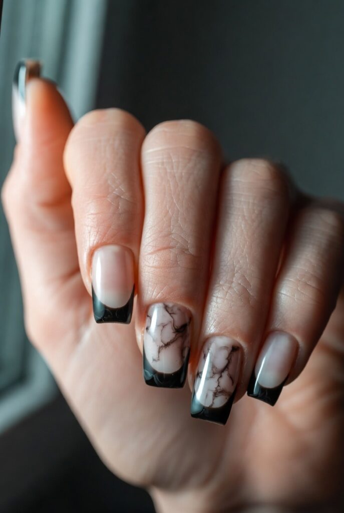 White & Blue Marble Tips