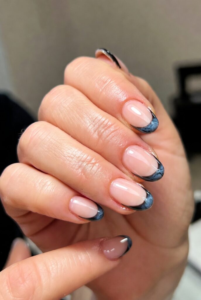 Blue Marble French Tips