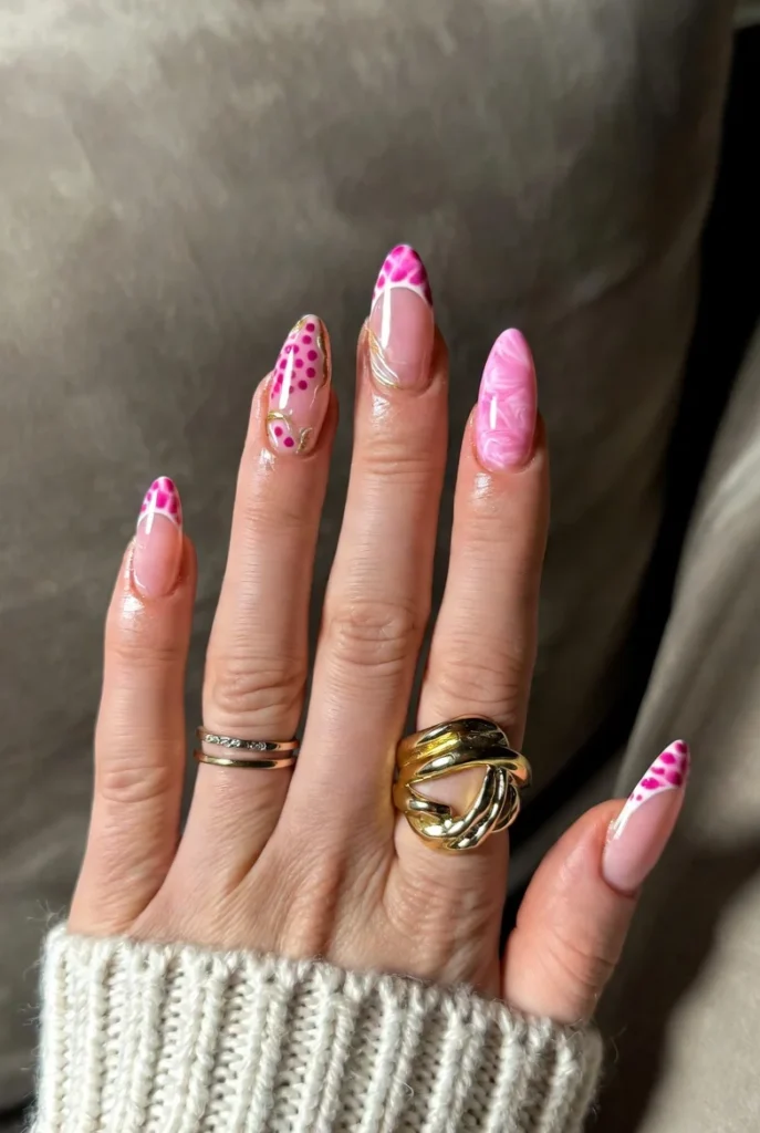 Pink & Gold Mismatch Art