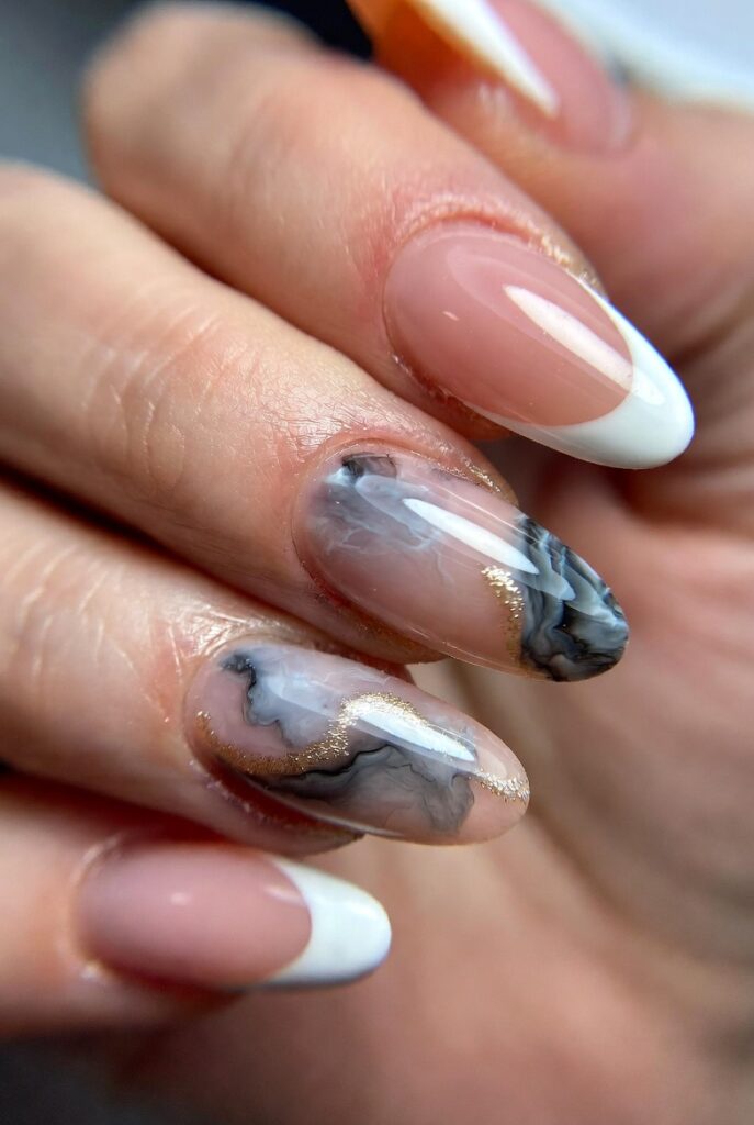 Luxe Marble & French Nails