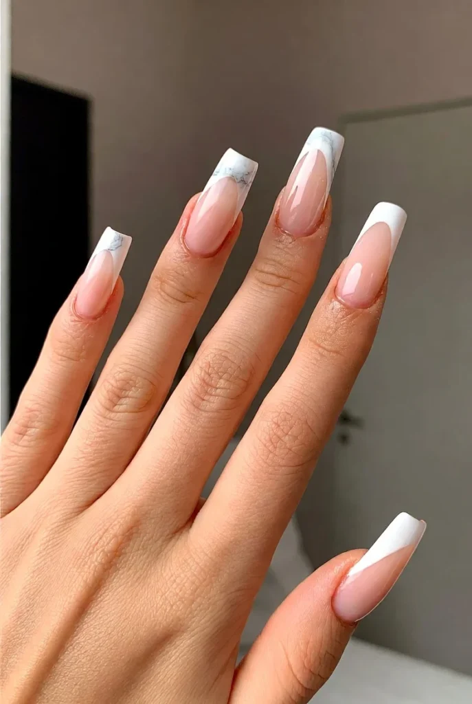 Nude Marble French Acrylics