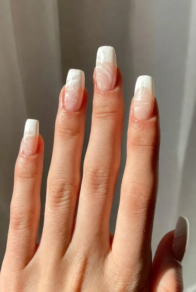 White Marble Gradient Acrylics
