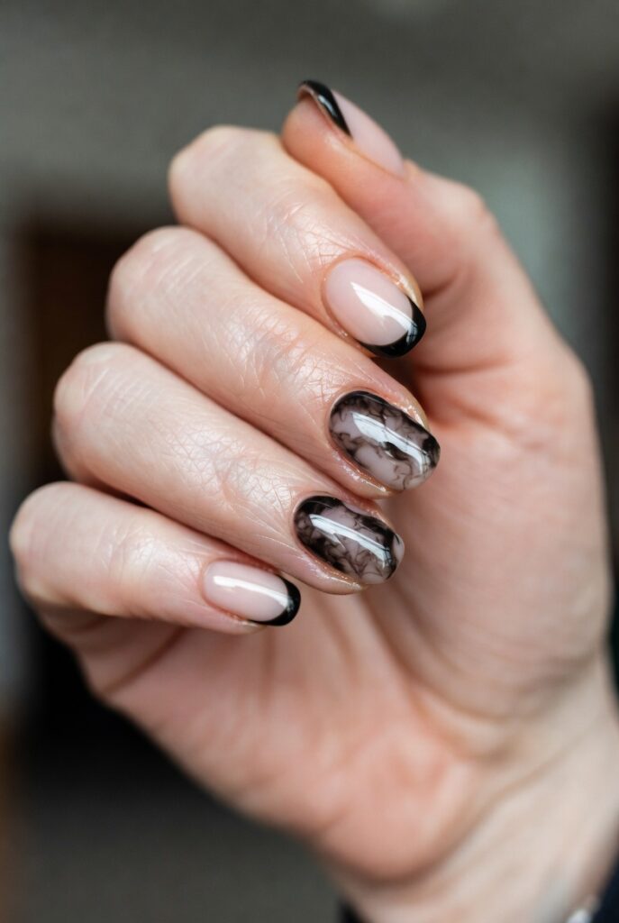 Smoky Marble French Tips