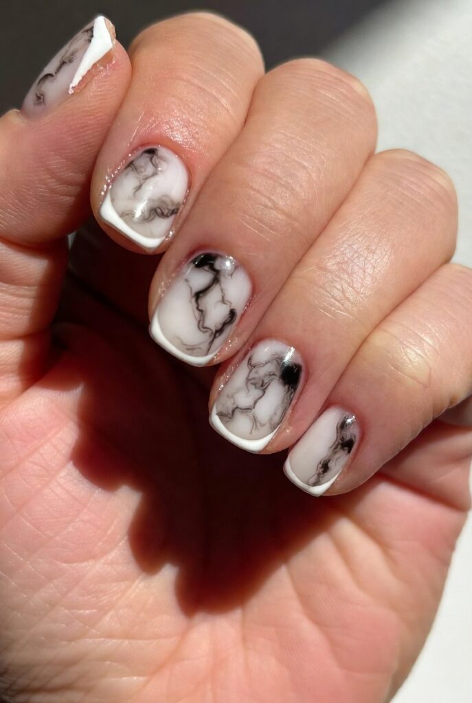 White Marble Stone Nails