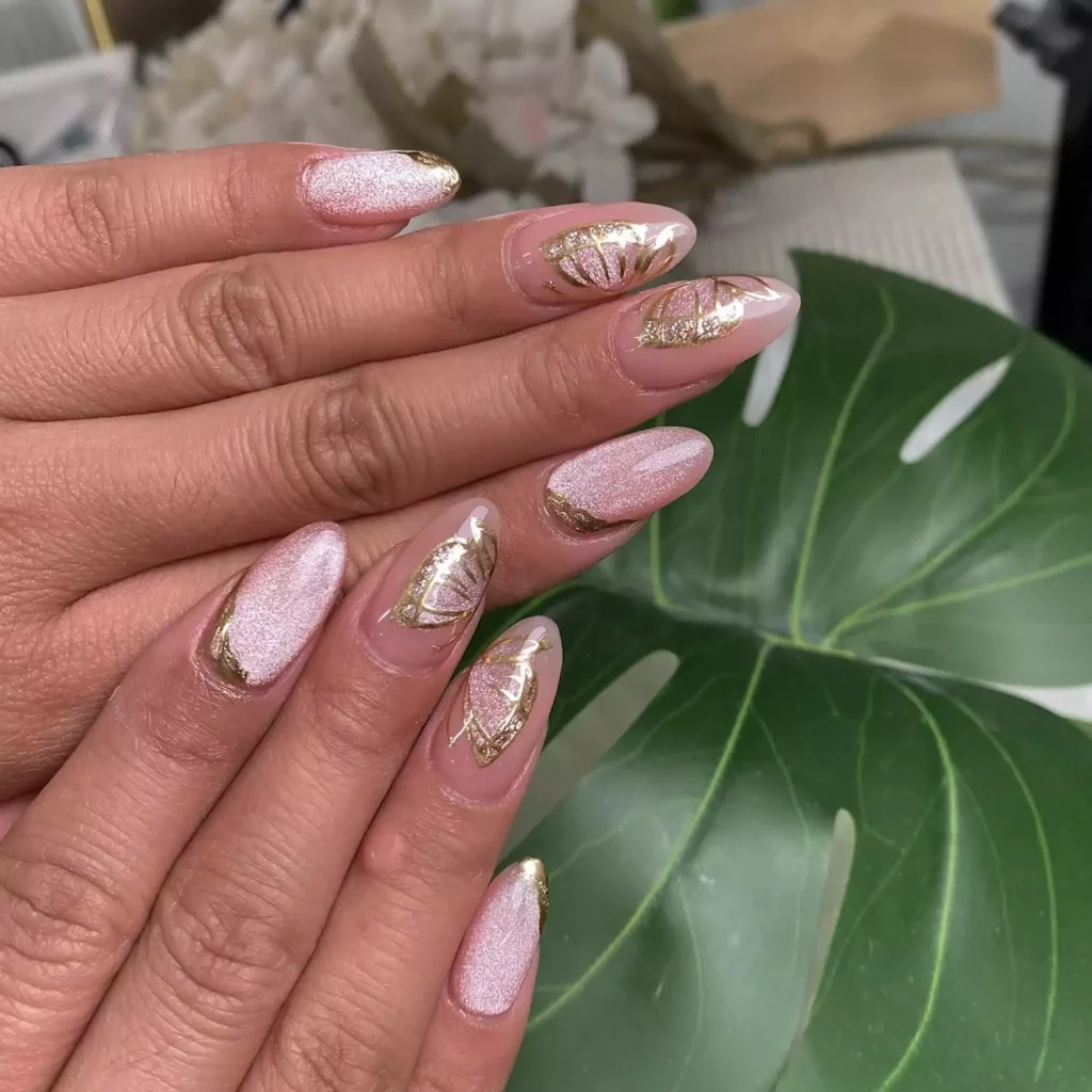 Shimmery Butterfly Accent Nails