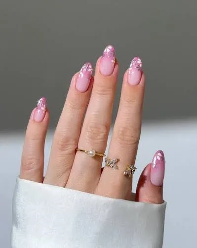 Polka Dot Floral Nails
