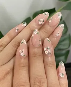 Elegant Floral Accent Nails