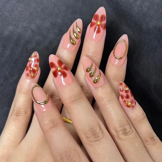  Boho Paisley Floral Nails