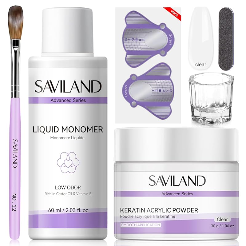 SAVILAND Acrylic Nail Kit for Beginners: Complete Powder & Liquid Set 