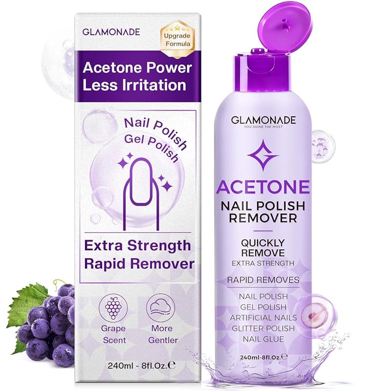 Glamonade Acetone Gel Polish Remover: Professional Formula with Grape