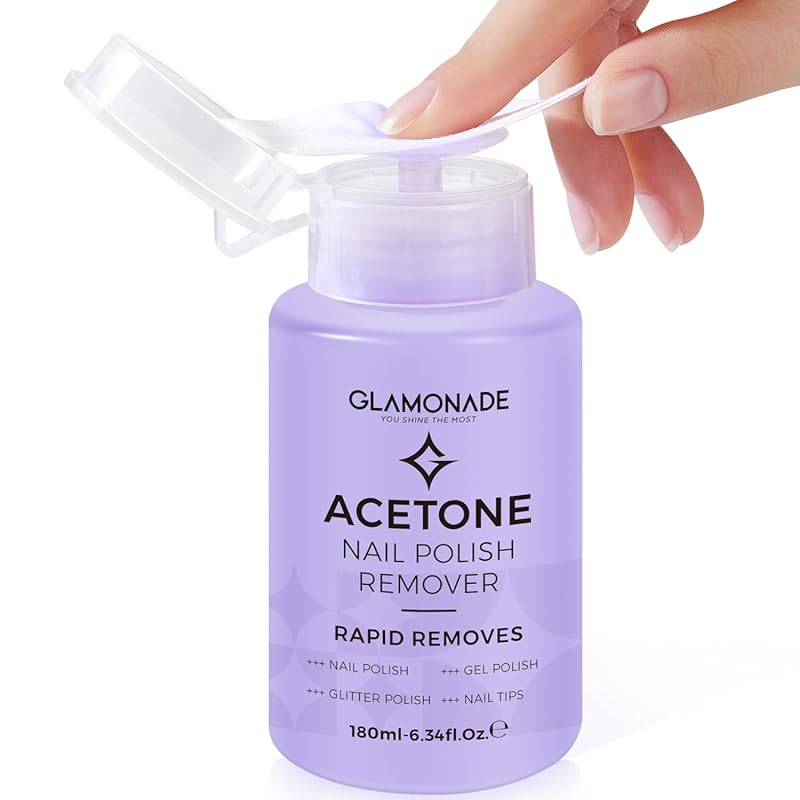 Glamonade Acetone Gel Polish Remover: Easy Pump Removal for Gel, Glitt
