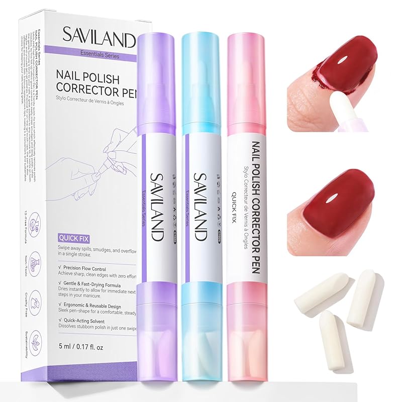 SAVILAND Acetone-Free Nail Polish Remover Pen: Precision Edge Cleaning