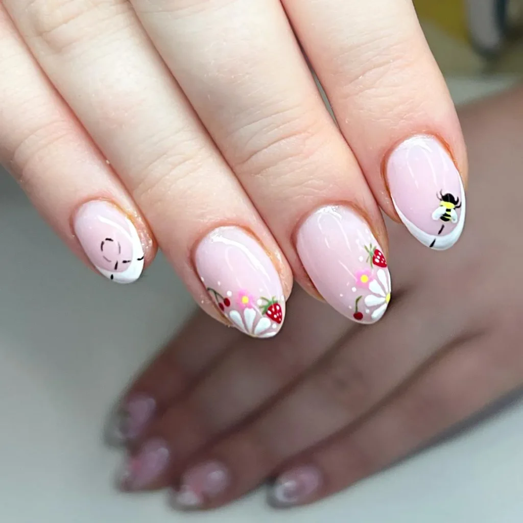 Yellow Wildflower Summer Nails