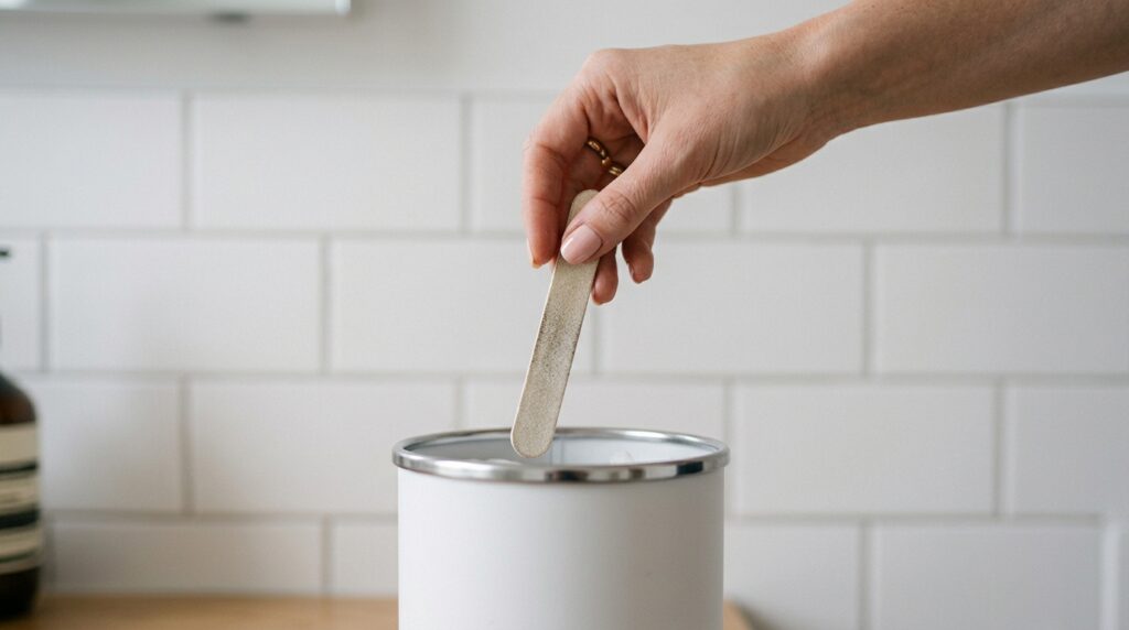 a person throwing a cheap disposable emery board nail file into a trash can