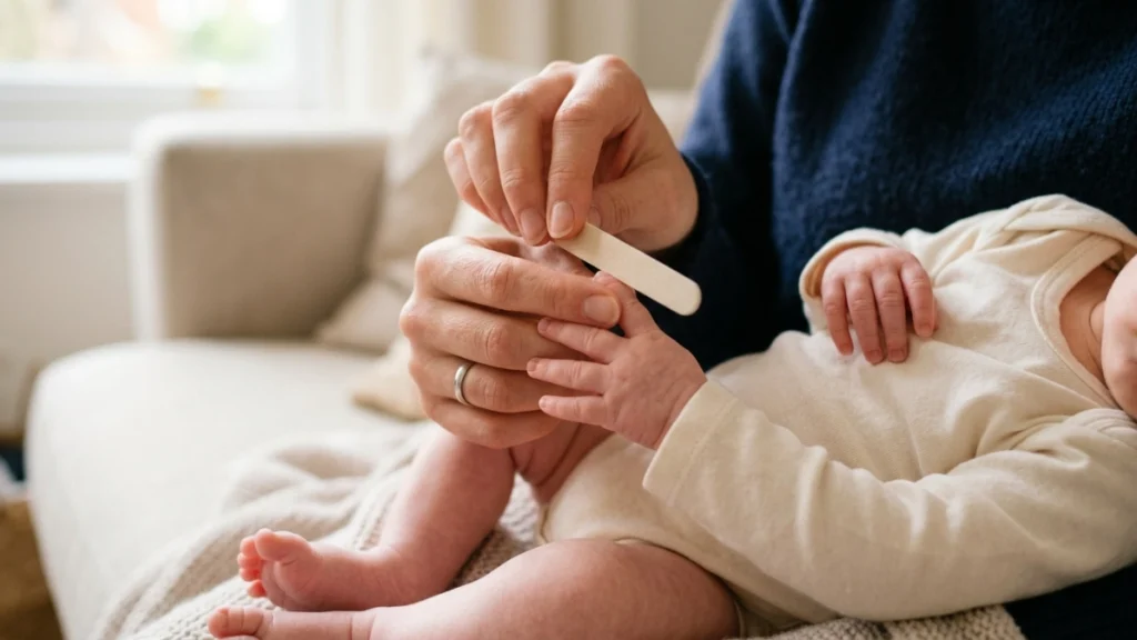 How to safely use a nail file on a baby