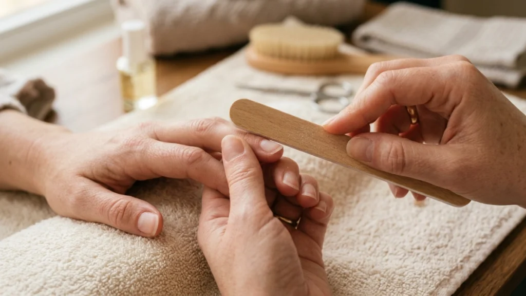 how to use a medium grit nail file safely on natural nails
