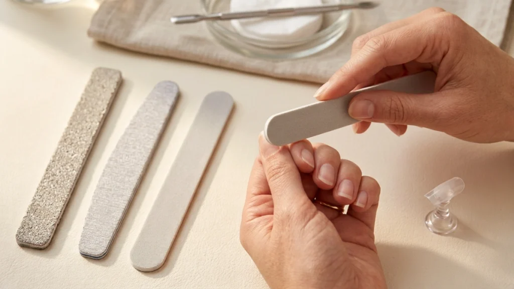 Nail file grit comparison for natural gel and acrylic nails