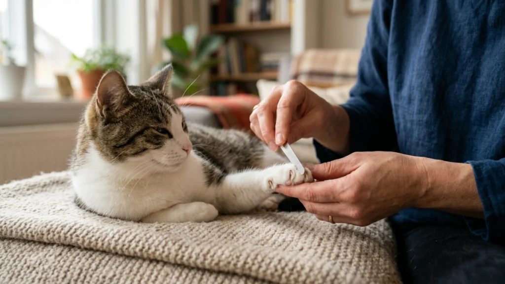 are nail files okay for cats during gentle at-home claw care