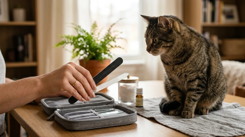 are nail files toxic to cats with cat near manicure tools