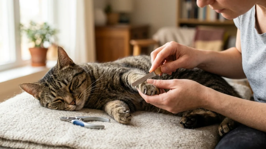 can you use nail files on cats safely at home