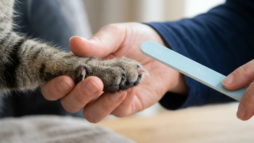 safe area for filing cat nails without touching the quick