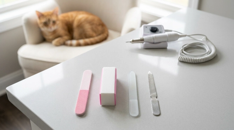 Different types of nail files and cat safety risks