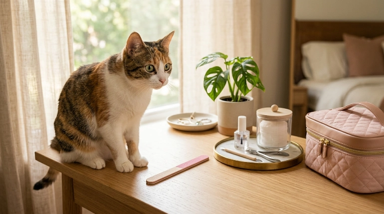 Can cats eat nail files safety guide with cat near manicure tools