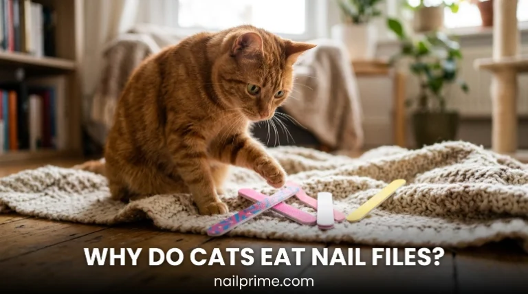 curious cat showing why cats eat nail files