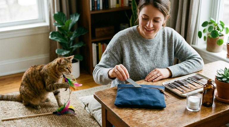 safe alternative when a cat keeps chewing nail files