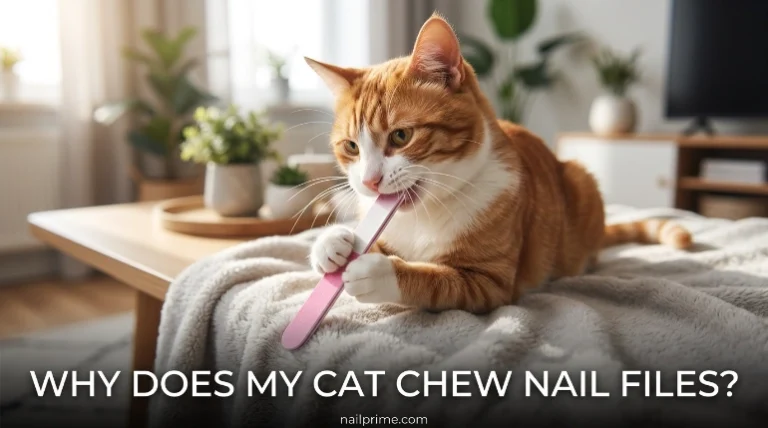 Why does my cat chew nail files during a manicure