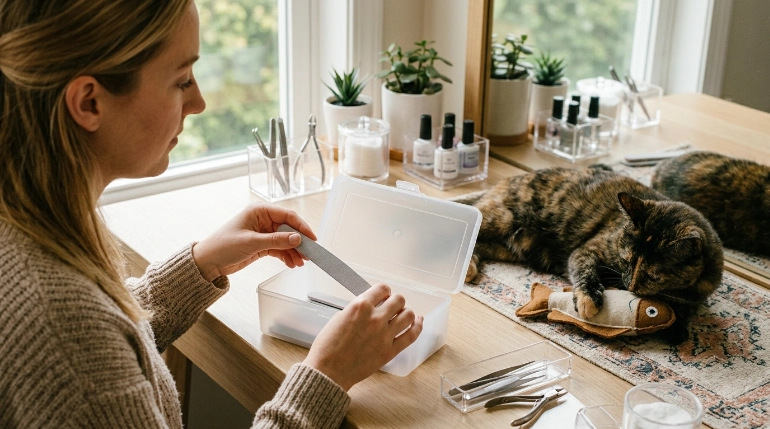 Safe alternative to letting a cat chew nail files