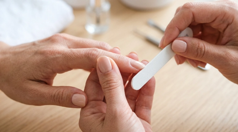 How to use a ceramic nail file safely on natural nails