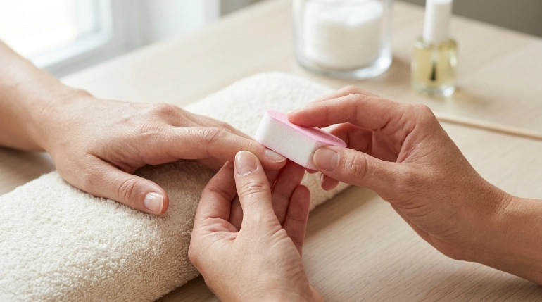 How to use a nail buffer safely on natural nails