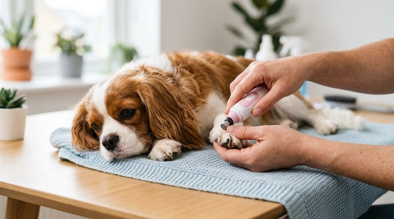 do nail files work on dogs using a handheld file safely